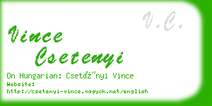 vince csetenyi business card